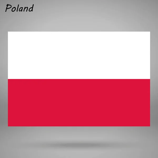 ポーランド ベクトル イラストのカラフルな旗 — ストックベクタ