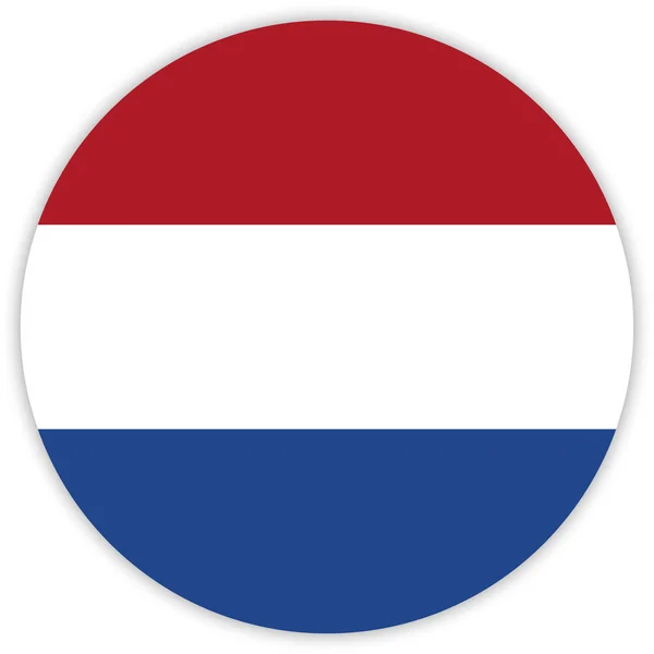 Bandeira Colorida Redonda Holanda Vetor Ilustração — Vetor de Stock