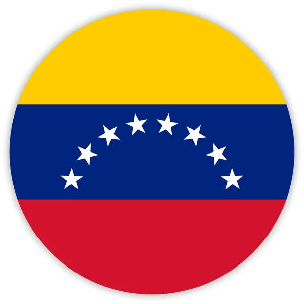 Kerek Venezuela Vektor Ábra Színes Zászlaja — Stock Vector