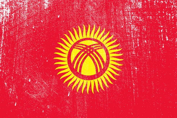 Grunge Bunte Fahne Von Kyrgyzstan Vektor Illustration — Stockvektor