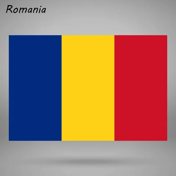 Colorida Bandera Rumania Vector Ilustración — Archivo Imágenes Vectoriales