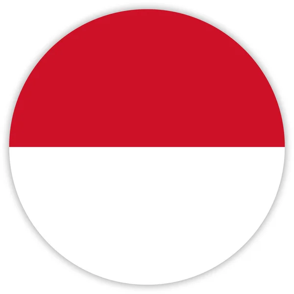 Runda Färgglada Flagga Monaco Vektor Illustration — Stock vektor