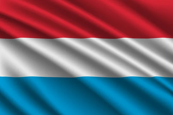 Mooie Kleurrijke Wapperende Vlag Van Luxemburg Vector Illustratie — Stockvector