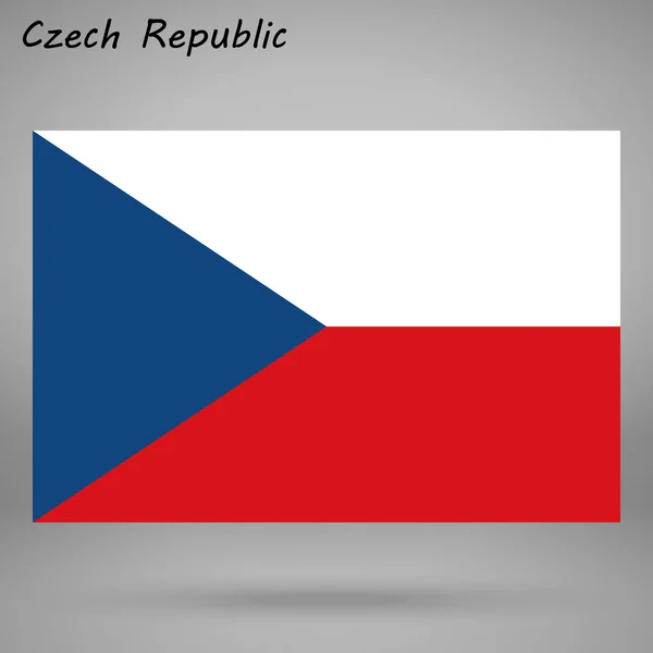 チェコ共和国 ベクトル イラストのカラフルな旗 — ストックベクタ