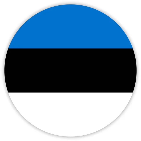 Estonya Vektör Illüstrasyon Yuvarlak Renkli Bayrak — Stok Vektör
