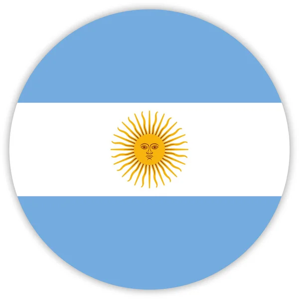 Ronde Van Kleurrijke Vlag Van Argentinië Vector Illustratie — Stockvector