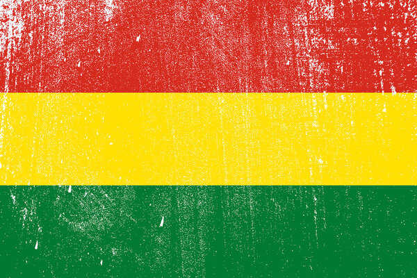grunge colorful flag of Bolivia, vector, illustration 