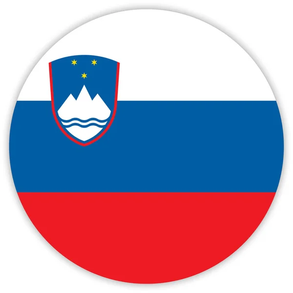 Ronde Van Kleurrijke Vlag Van Slovenië Vector Illustratie — Stockvector