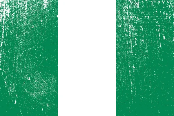 Grunge Bandera Colorida Nigeria Vector Ilustración — Archivo Imágenes Vectoriales