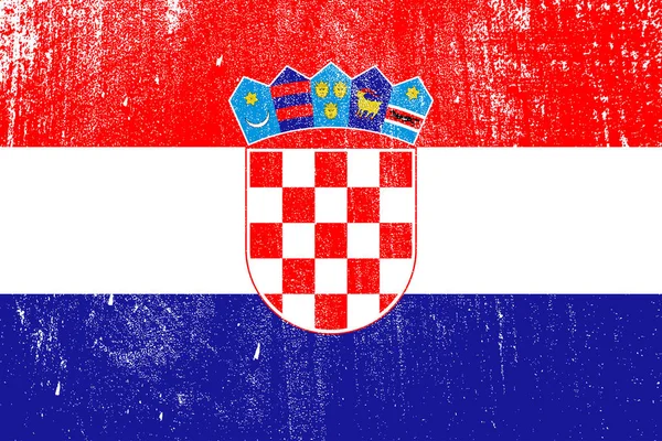 Grunge Horvátország Vektor Ábra Színes Zászlaja — Stock Vector
