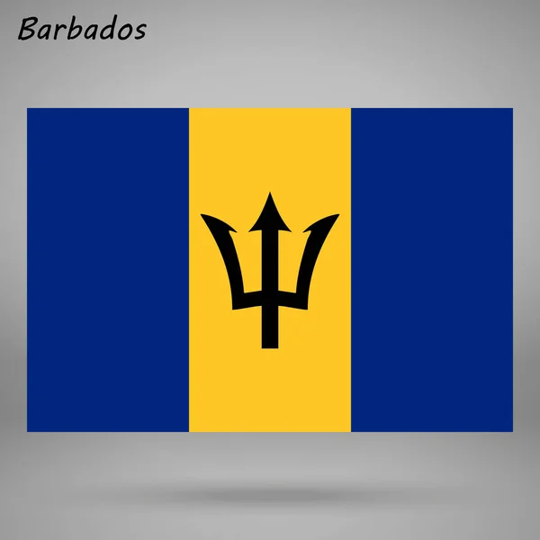 Bandiera Colorata Delle Barbados Vettore Illustrazione — Vettoriale Stock