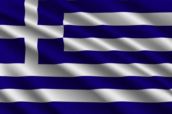 Hermosa Bandera Ondeando Colorido Grecia Vector Ilustración — Archivo Imágenes Vectoriales