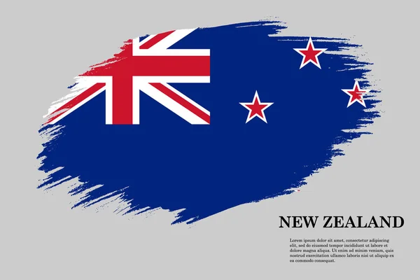 Bandiera Stile Grunge Della Nuova Zelanda Sfondo Pennellata Vettore Illustrazione — Vettoriale Stock