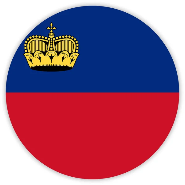 Runde Bunte Fahne Von Liechtenstein Vektor Illustration — Stockvektor