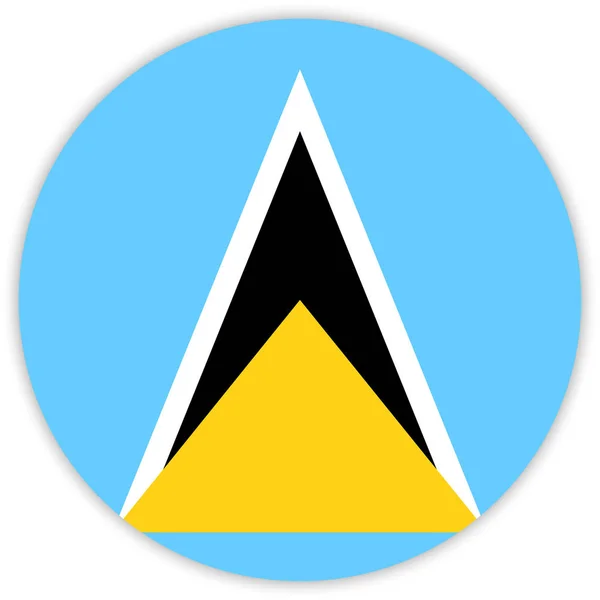 Kulaté Barevné Vlajka Saint Lucia Vektor Ilustrace — Stockový vektor