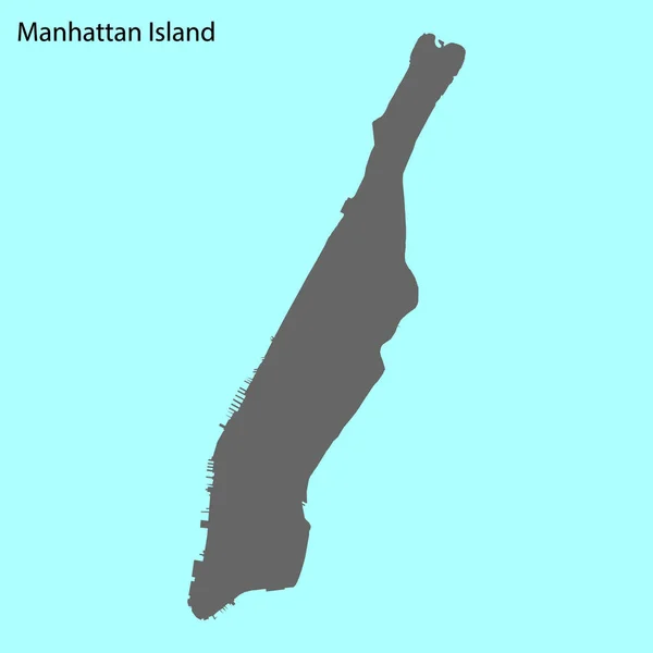 Mappa Manhattan Island Alta Qualità — Vettoriale Stock