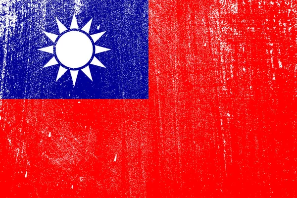 Grunge Bandeira Colorida Taiwan Vetor Ilustração — Vetor de Stock