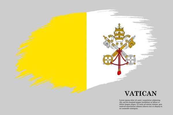 Drapeau Style Grunge Cité Vatican Fond Coup Pinceau Vecteur Illustration — Image vectorielle