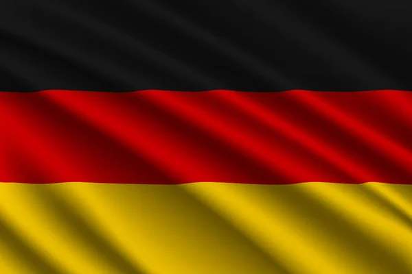 Güzel Renkli Dalgalanan Bayrak Almanya Vektör Illüstrasyon — Stok Vektör