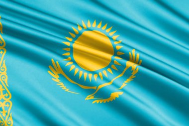 güzel renkli dalgalanan bayrak Kazakistan