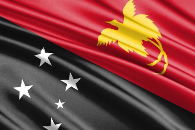 güzel renkli dalgalanan bayrak, Papua Yeni Gine
