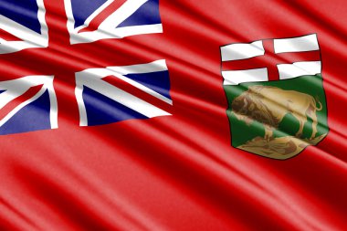 güzel renkli dalgalanan bayrak Manitoba Eyaleti, Kanada 