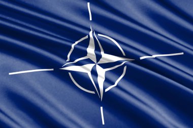 NATO'nun güzel renkli dalgalanan bayrak 