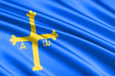 Asturias, İspanya rhfcysq akfu otonom güzel renkli dalgalanan bayrağı 