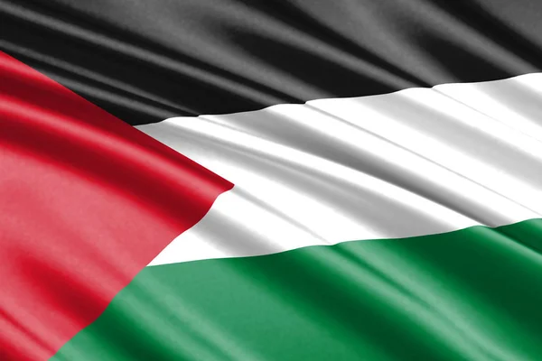 Piękny Kolorowy Macha Flaga Palestyny — Zdjęcie stockowe