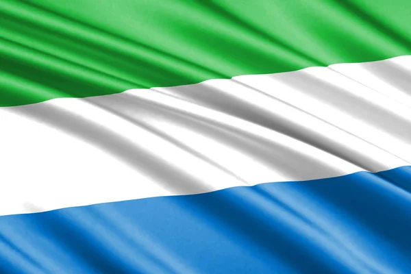 Krásné Barevné Vlající Vlajka Sierra Leone — Stock fotografie