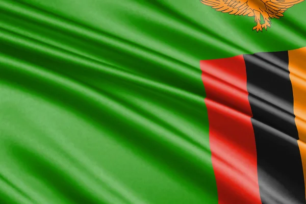 Красивый Красочный Флаг Замбии — стоковое фото