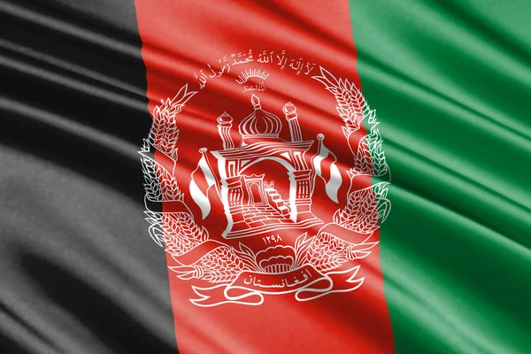 Beautiful Colorful Waving Flag Afghanistan — Stock Photo, Image