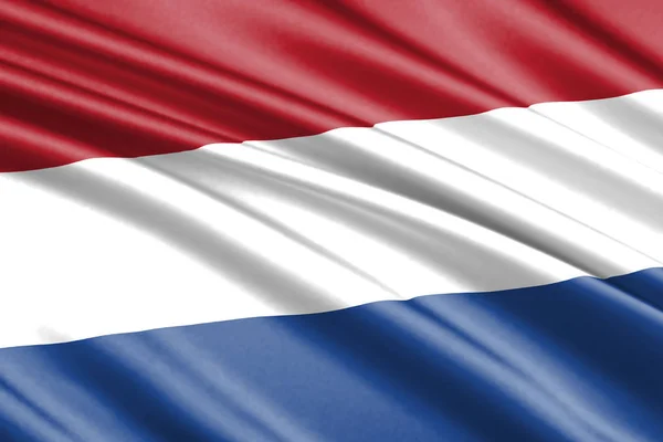 Mooie Kleurrijke Wapperende Vlag Van Nederland — Stockfoto