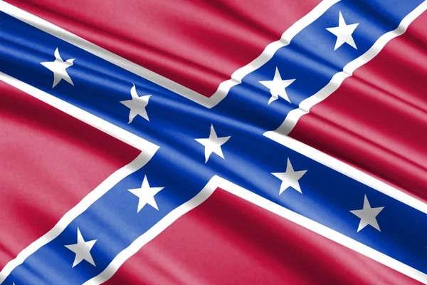 Bela Bandeira Colorido Acenando Estados Confederados América — Fotografia de Stock