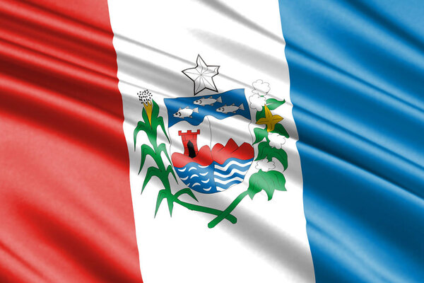 beautiful colorful waving flag of Alagoas state, Brazil 