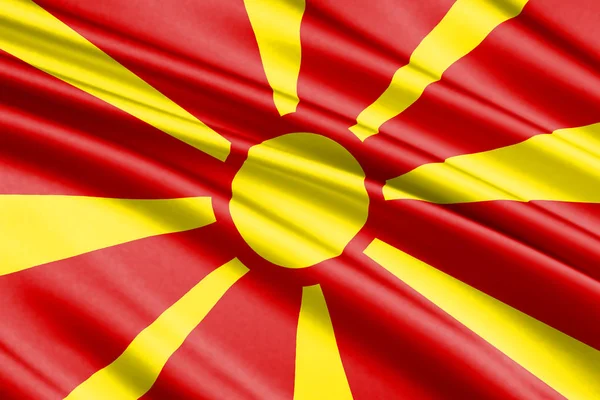 Bela Bandeira Acenar Colorido Macedônia — Fotografia de Stock