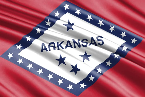 Beau Drapeau Agitation Coloré État Arkansas États Unis — Photo