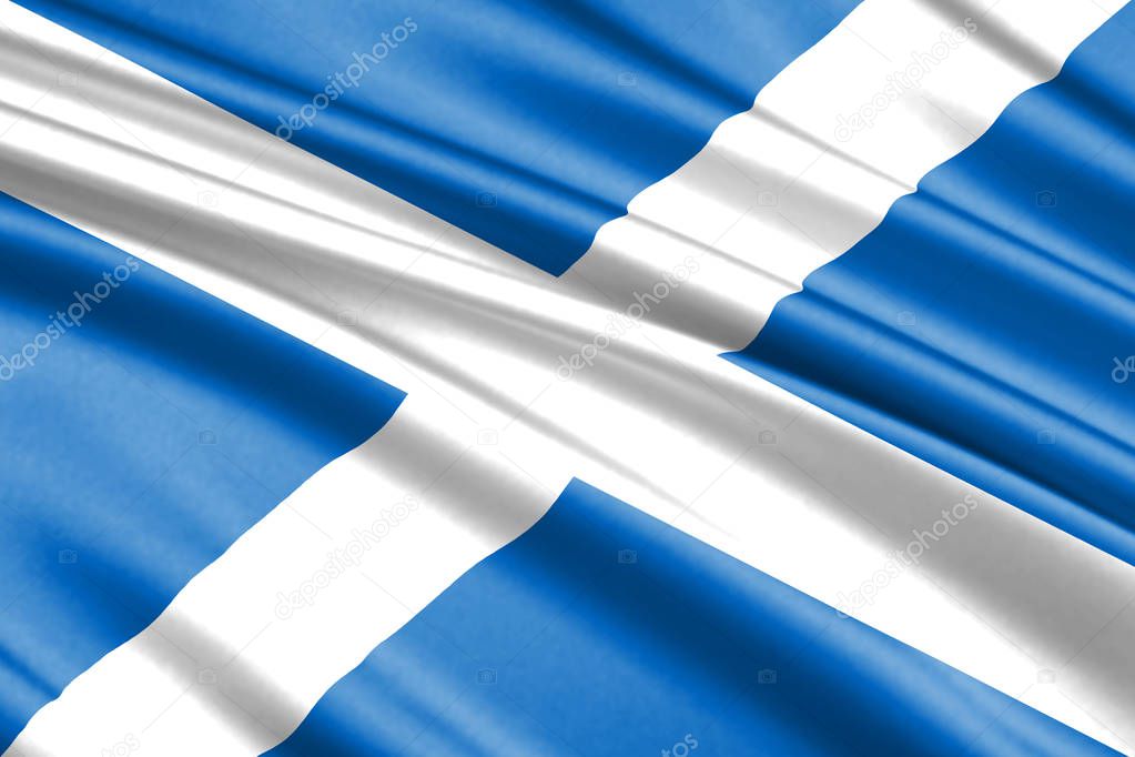 beautiful colorful waving flag of Scotland