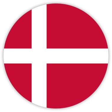 Danimarka, vektör, illüstrasyon yuvarlak renkli bayrak  
