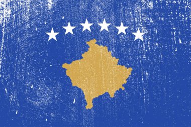 Kosova, vektör, illüstrasyon grunge renkli bayrak 