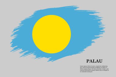 Grunge fırça konturu arka plan, vektör, resimde bayrak Palau, tarz