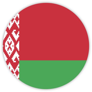 Beyaz Rusya, vektör, illüstrasyon yuvarlak renkli bayrak  