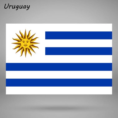 Uruguay, vektör, illüstrasyon renkli bayrak  