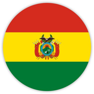 Bolivya, vektör, illüstrasyon yuvarlak renkli bayrak  