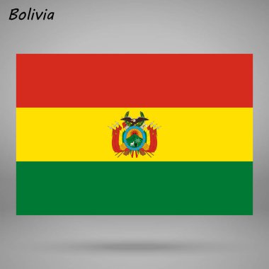 Bolivya, vektör, illüstrasyon renkli bayrak  