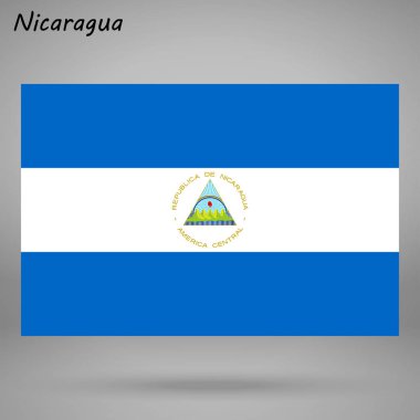 Nikaragua, vektör, illüstrasyon renkli bayrak  