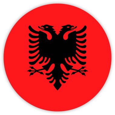 Arnavutluk, vektör, illüstrasyon yuvarlak renkli bayrak  