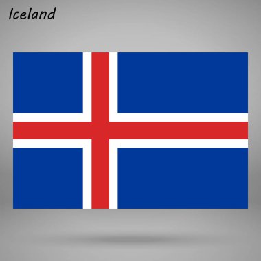 İzlanda, vektör, illüstrasyon renkli bayrak  