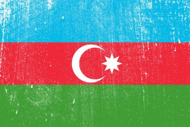 Azerbaycan, vektör, illüstrasyon grunge renkli bayrak  