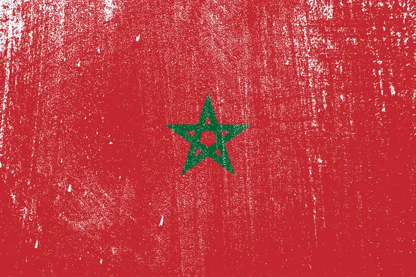 Grunge Színes Zászlaja Marokkó Vektor Ábra — Stock Vector